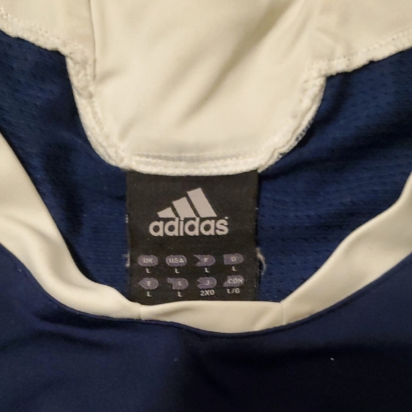 Adidas Navy and White Sleeveless Top Y2K - Picture 3 of 6